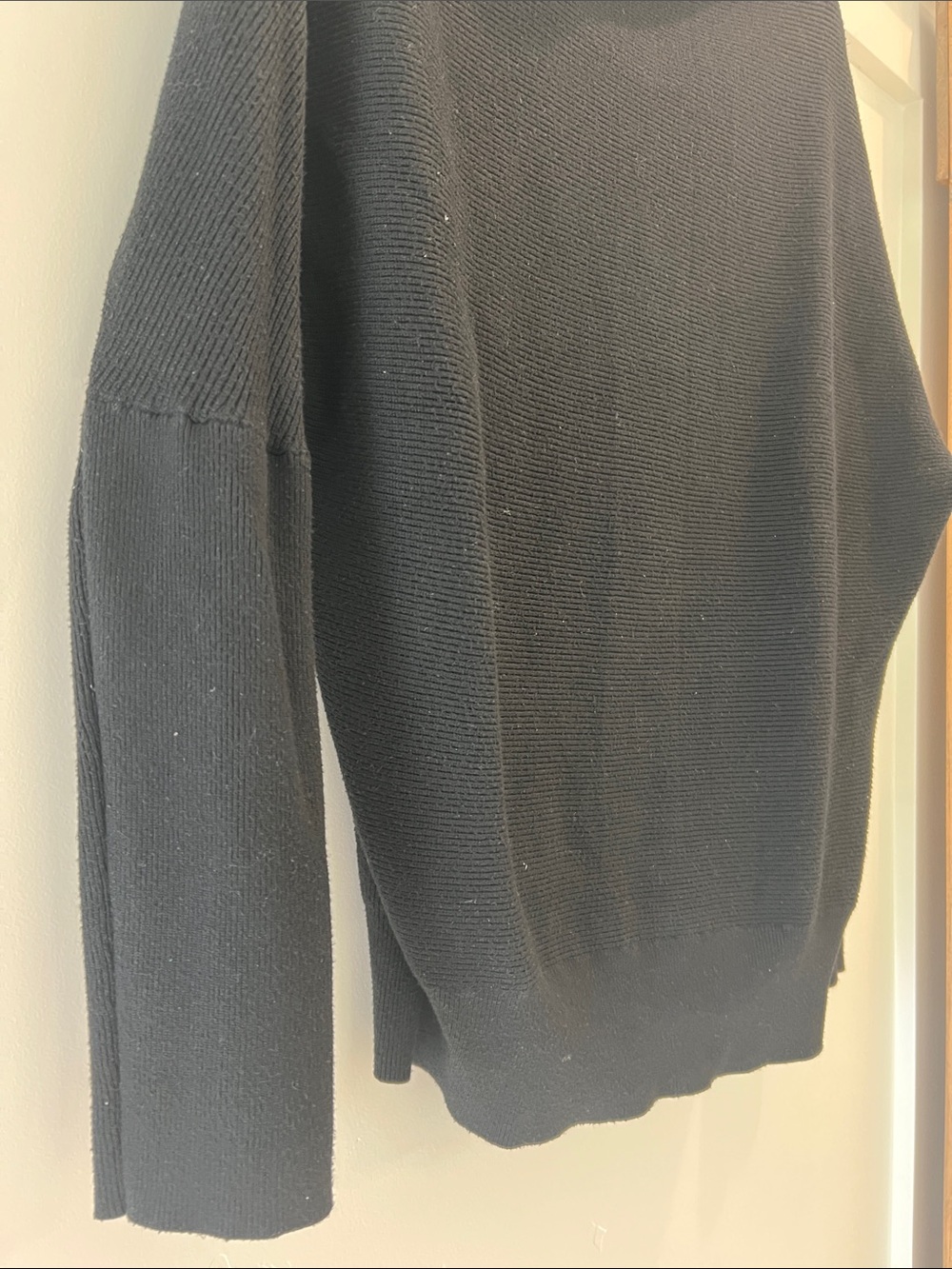 Black Ribbed Mock Neck Sweater - Picture 3 of 5